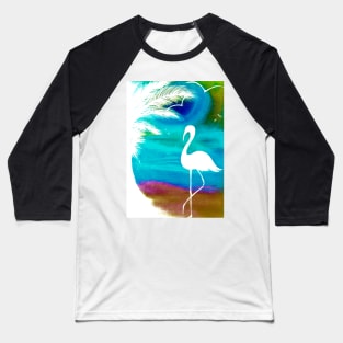 tropical sunset silhouette flamingo Baseball T-Shirt